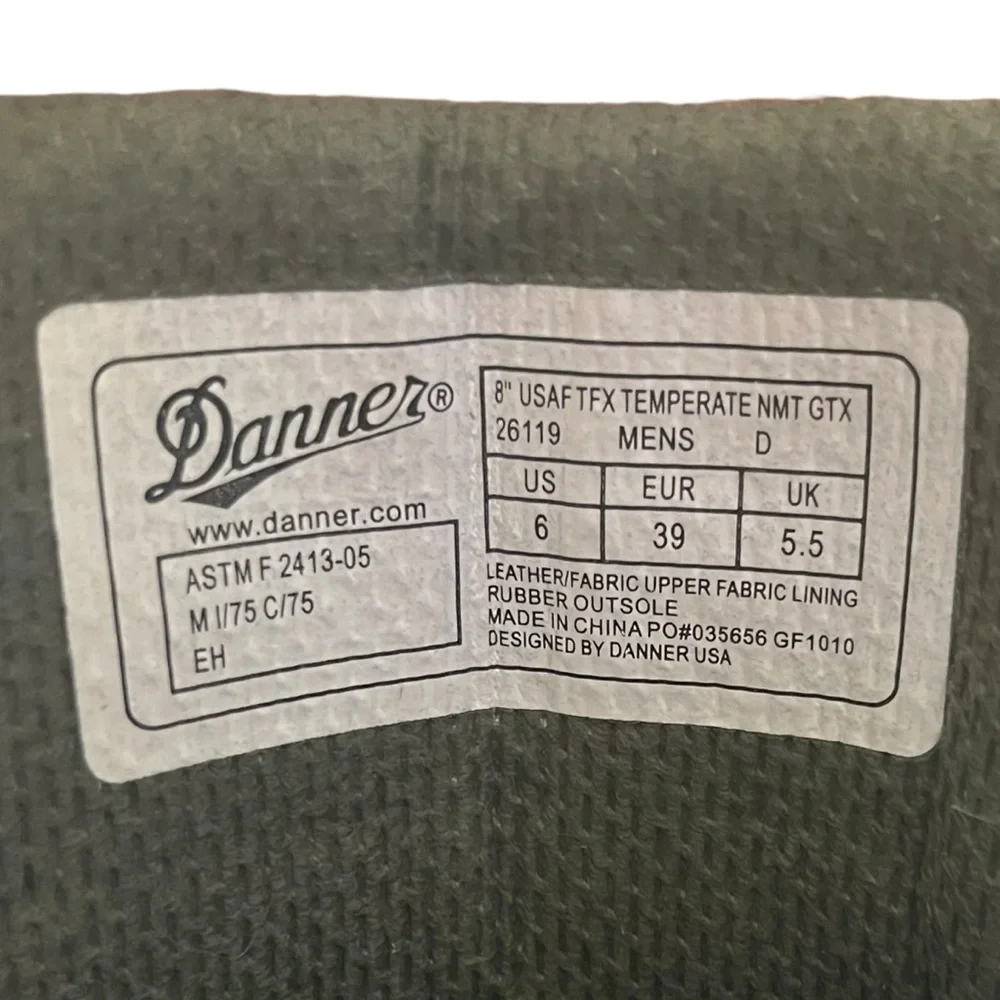 Danner Mens 6 Gore Tex 8 Inch USAF Temperate Combat‎ Boots Green NMT